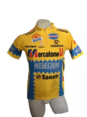 Mercatone Uno Saeco Cycling Jersey Medeghini Pinarello Nalini Shirt Size 4 • $56.07