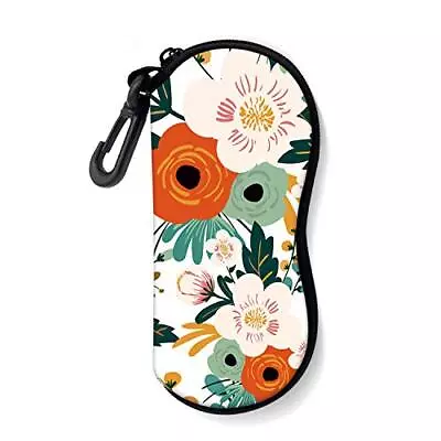  Sunglasses Soft Case With Carabiner Ultra Light Neoprene Zipper Eyeglass Flower • $14.16