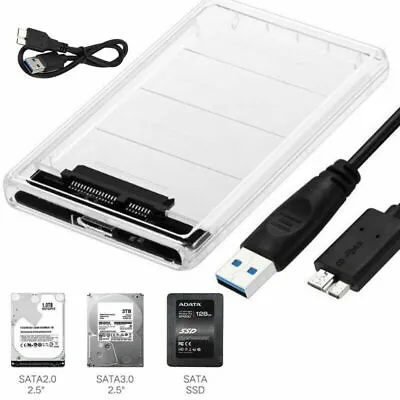 £5.25 • Buy USB 3.0 To SATA Enclosure Caddy Case For Hard Drive 2.5  Inch HDD / SSD UK