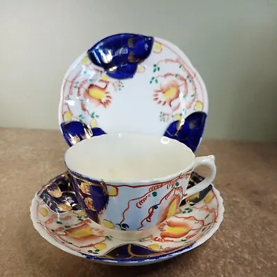 £4.95 • Buy Antique Victorian Gaudy Welsh Teacup, Saucer & Plate Trio, Victorian China A/F