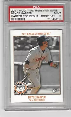 2011 Multi-ad Hagerstown Suns Rc Rookie Bryce Harper Psa 9 Drop Bat (jbc237) • $29.95