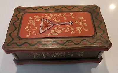 Swiss Reuge Music Jewelry Box Painted Balalaika Dr Zhivago Lara's Theme Vintage • $34.99