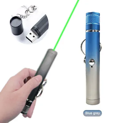 2000M USB Green Laser Pointer Pen 532nm Visible Beam Light Lazer Keychain Light • £7.99