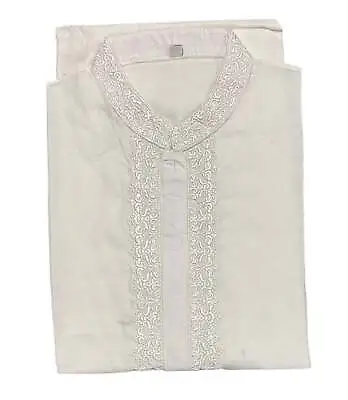 Classic White Men's Kurta Cotton - Timeless Style • $25.99