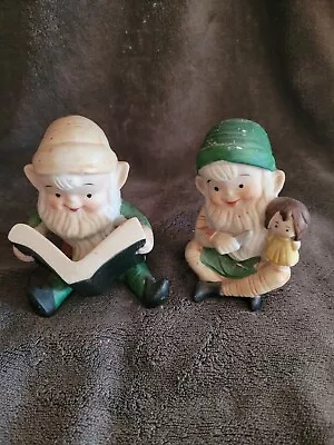 Vintage Hamco Christmas Elfs Figuerines Set Of 2 • $2.99