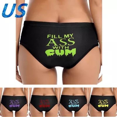 US Women's Letter Printing Panties Naughty Briefs Lingerie Funny Bottoms Thongs • $8.45