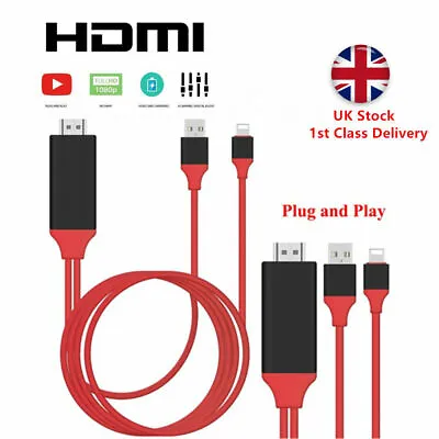 £8.79 • Buy 8 Pin To HDMI Cable TV Adapter 1080P For IPhone 7 8 SE XR XS 11 12 13 14 Pro Max