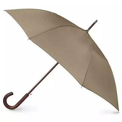 Totes Auto Open Wooden Stick Umbrella British Tan One Size • $34.19