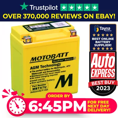 MBTX7U MOTOBATT Quadflex AGM Bike Battery 12V 8Ah • £43.68