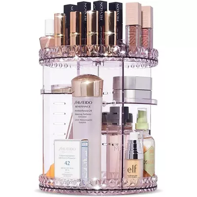 Rotating Cosmetic Makeup Organizer Adjustable Carousel Storage For Bathroom • $29.99