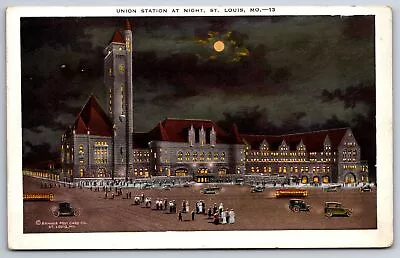 Railroad Depot~Union Station At Night St Louis Missouri~Vintage Postcard • $3.70
