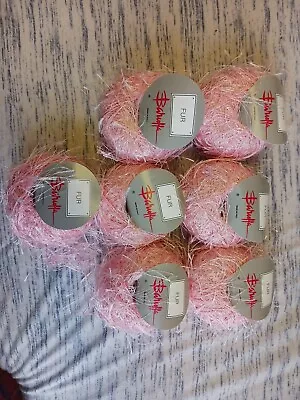 7 Skeins Pink Fur Yarn Baruffa Polyester Eyelash Yarn • $4.88