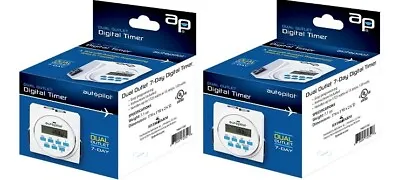 Autopilot Dual Outlet 7-Day Grounded Digital Programmable Timer 15A - 2 Pack • $43.95