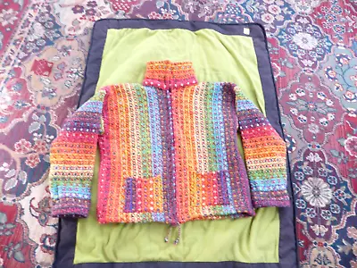 Ecuadorian Sweater Jacket  Earth Rag  Multicolor  Full Zip  Wool • $30