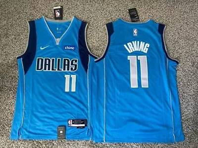 Kyrie Irving Dallas Mavericks Jersey Kyrie Irving #11 Blue Embroidered Size XL • $18