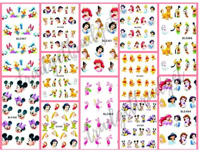 Disney Princess Mickey Minnie Nail Art Sticker Decal Manicure Water Transfer • £1.99