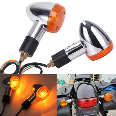 Chrome Motorcycle Turn Signals Lights For Honda Shadow Spirit Aero Ace 750 1100 • $14.05