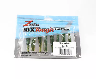 Zman Soft Lure Slim SwimZ 2.5 Inch 8/Pack Dirty Oil (4687) • $20.90