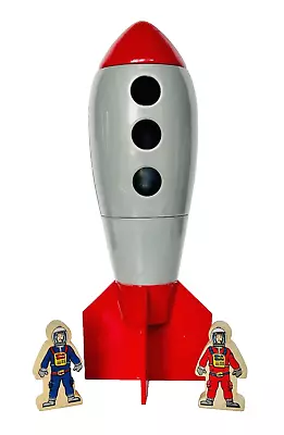 Plastic Rocket/Space Ship & Wooden Astronauts • $30