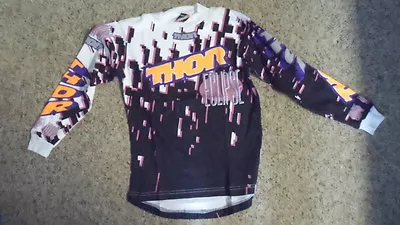 NOS Vintage Thor Racing MX VMX BMX Jersey Eclipse Kids Large BLK/RHO 1633-35-04 • $19.95