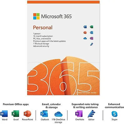 Microsoft Office 365 Personal 5 Device 1 Year PC Mac 2024 Same Day Key Delivery • £45