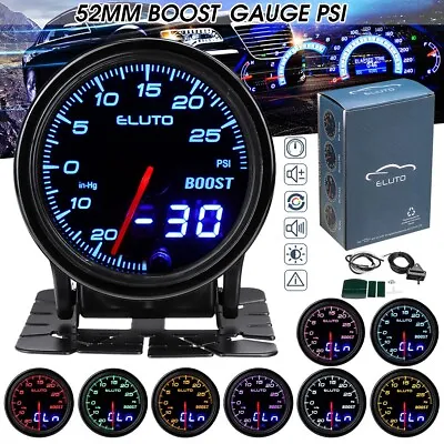 2  52mm 10 Color Oil Pressure Gauge Meter Psi Sensor Analog/Digital Dual Display • $58.85