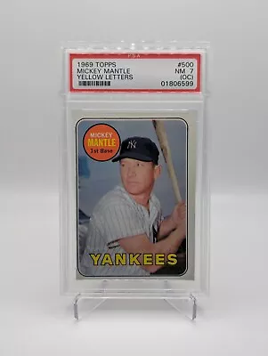 1969 Topps #500 Mickey Mantle PSA 7 - Last Name In Yellow Lettering • $949.99