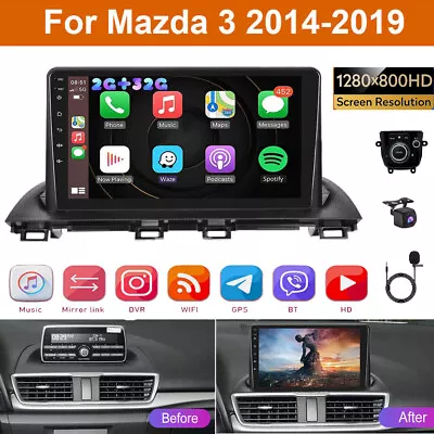 For Mazda 3 2014-2019 Car Stereo Radio Wireless Carplay 32GB Android 12 GPS Navi • $115.91