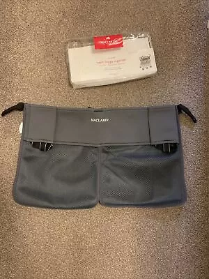 £20 • Buy Maclaren Twin Organiser Mesh Pram Bag Grey Parent Console Cup Holder Pouch