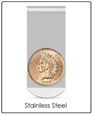 INDIAN HEAD PENNY Money Clip - Authentic Vintage Us Coin / Silver Stainless Clip • $14.95