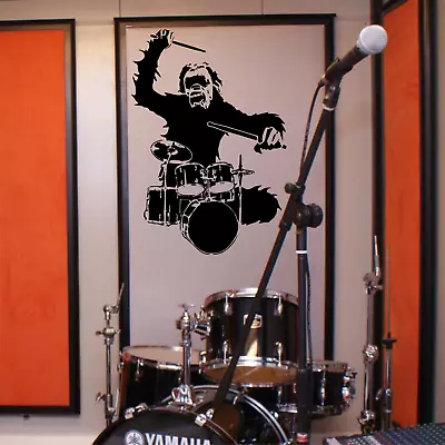 Large Music Monkey Drum Drummer Art Bedroom Wall Mural Sticker Transfer  Decal • £9.49