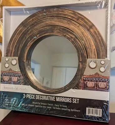 3 Piece Decorative Mirror Sets- Antique Bronze Finish • $5.99