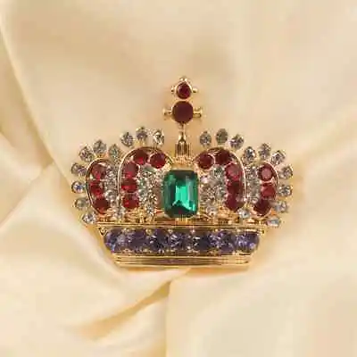 Vintage Rhinestone Crown Brooches Creative Literary Heavy Industry Jewelry Pins • $5.97