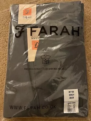 Men’s Trousers Farah Slant Pocket Classic GREY BRAND NEW 38” W  29” L • £10