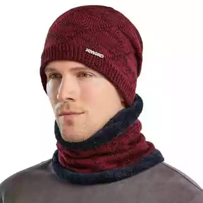 Beanie Hat Snood Scarf Set Winter Neck Warmer Thick Fleece Ski Cap For Men Women • £5.99
