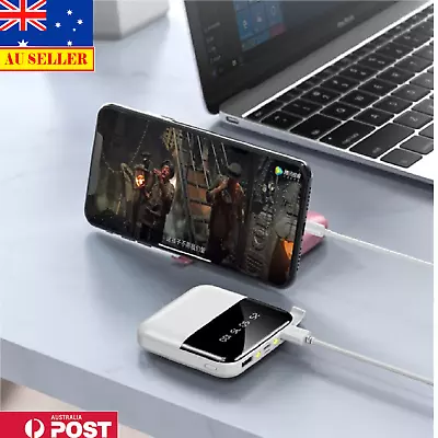$24.99 • Buy Mini 10000mAh Dual USB Slim Power Bank Type C Portable Mobile Phone Flashlight