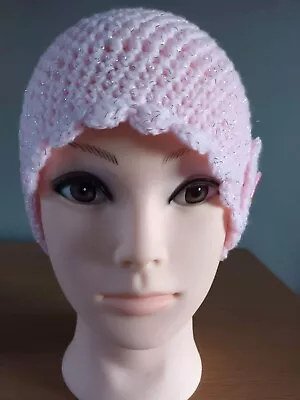 £4 • Buy Ladies 1920s Style Crochet Hat. Pink