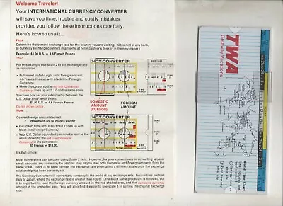 TWA Airlines Money Converter 1975 • $10.22