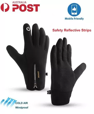 Cycling Gloves Mobile Friendly Warm Waterproof Unisex Full Finger Winter Sports • $9.99