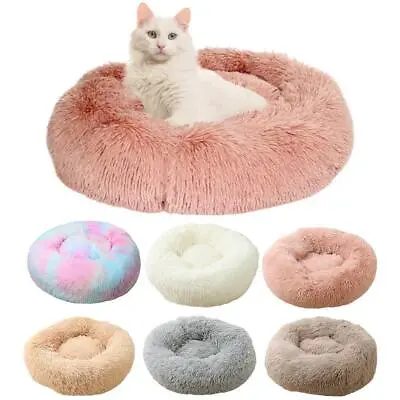 $21.69 • Buy Dog Cat Pet Calming Bed Warm Soft Plush Round Nest Comfy Sleeping Kennel Cave AU