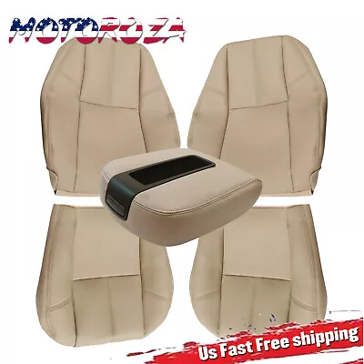 For 2007-2014 Chevy Tahoe Front Bottom & Top Replacement Leather Seat Cover Tan • $95.05