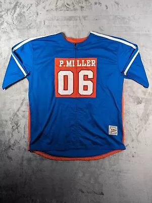 Vintage P Miller Shirt Mens Size XXXL Blue Full Zip Jersey Streetwear Hip Hop • $29.99