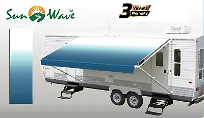 SunWave  RV Awning Replacement Fabric 16' (Actual Width 15'2 ) Ocean Blue Fade • $100.95