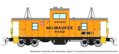 Rapido N Scale ~ New ~ Milwaukee Road ~ Wide Vision Caboose #992302 ~ 510031 • $46.23