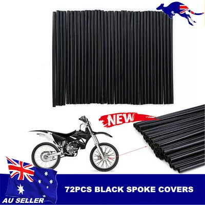 72x Black Wheel Spoke Skin Cover Wrap Kit For Motorcycle Motocross Dirt Bike AU • $12.55