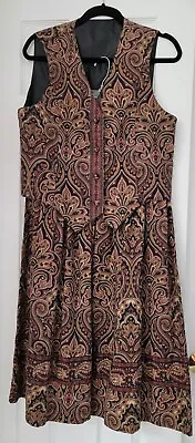 Vintage Rare Vera Bradley Mocha Paisley Retired Skirt & Vest Set 2 Pc USA Made • $65