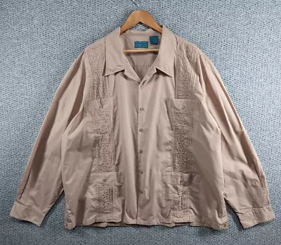 £27.50 • Buy TROPICOOL Vintage Men's Guayabera Cuban Mexican Panama Holiday Shirt - 3XL TALL