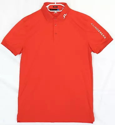 J.Lindeberg Red Tour Tech TX Jersey Golf Polo Shirt Size M • $44.44