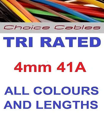 4mm Tri Rated Cable 4.0mm Automotive Cable 240v Cable 12/24v Auto Charging • £3.11