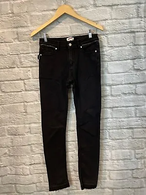 Zadig & Voltaire Women's Eva Black Zip Raw Hem Jeans Sz 26  • $34.99